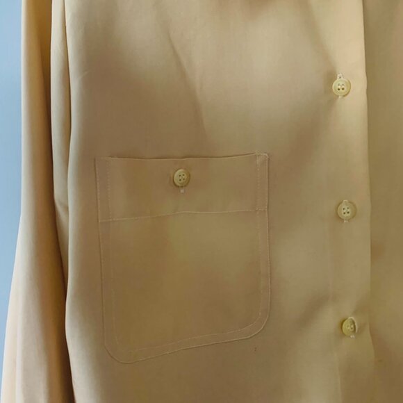 OUI button down collared blouse 100% silk - Picture 9 of 12